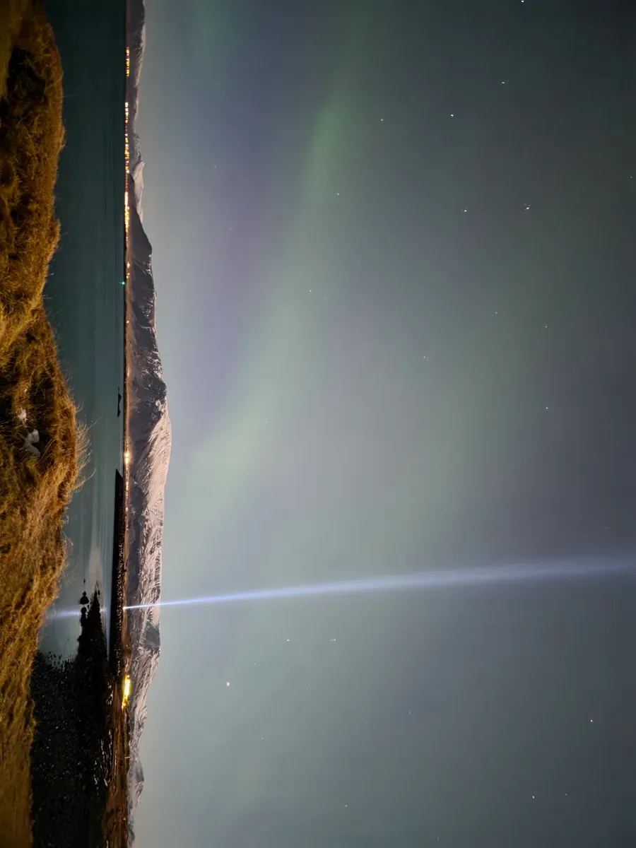 Aurora over Jökulsárlón Glacier Lagoon