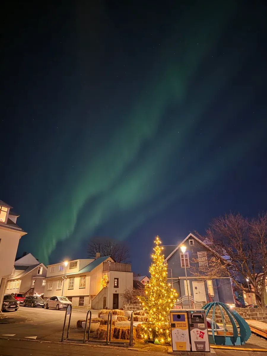 Aurora Borealis Iceland - Vibrant green and purple lights